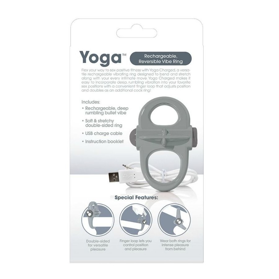 SCREAMING O - RECHARGEABLE VIBRATING RING YOGA GRAY