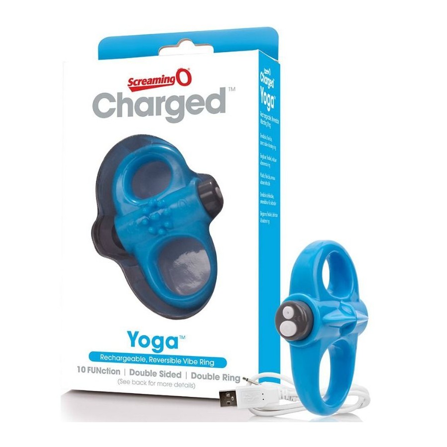 SCREAMING O - RECHARGEABLE AND VIBRATING RING YOGA BLUE
