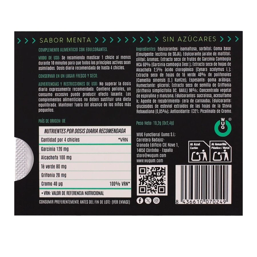 WUG Diet - Appetite control and snacking reduction BLISTER 8 UNITS