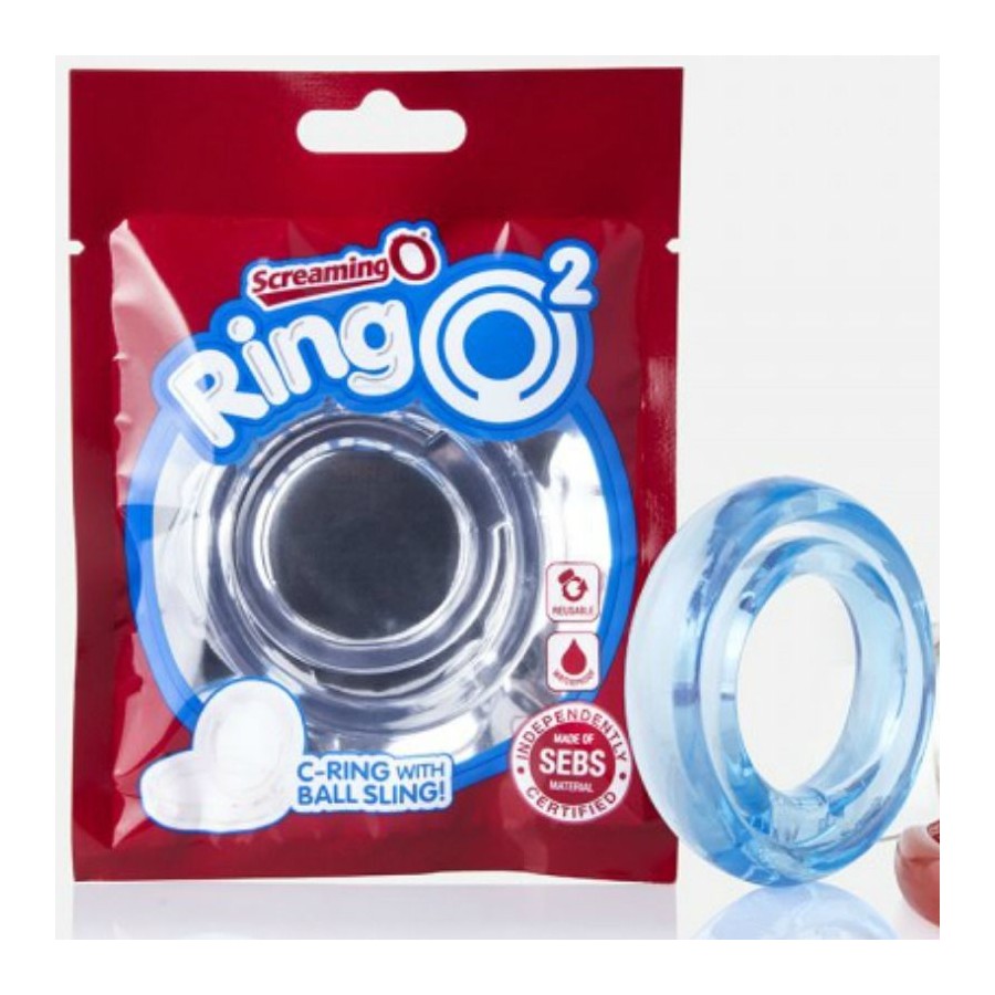 SCREAMING O - RING O2 DOUBLE PENIS AND TESTICLES RING BLUE