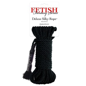FETISH FANTASY SERIES - BLACK DELUXE SILK ROPE 9.75 M