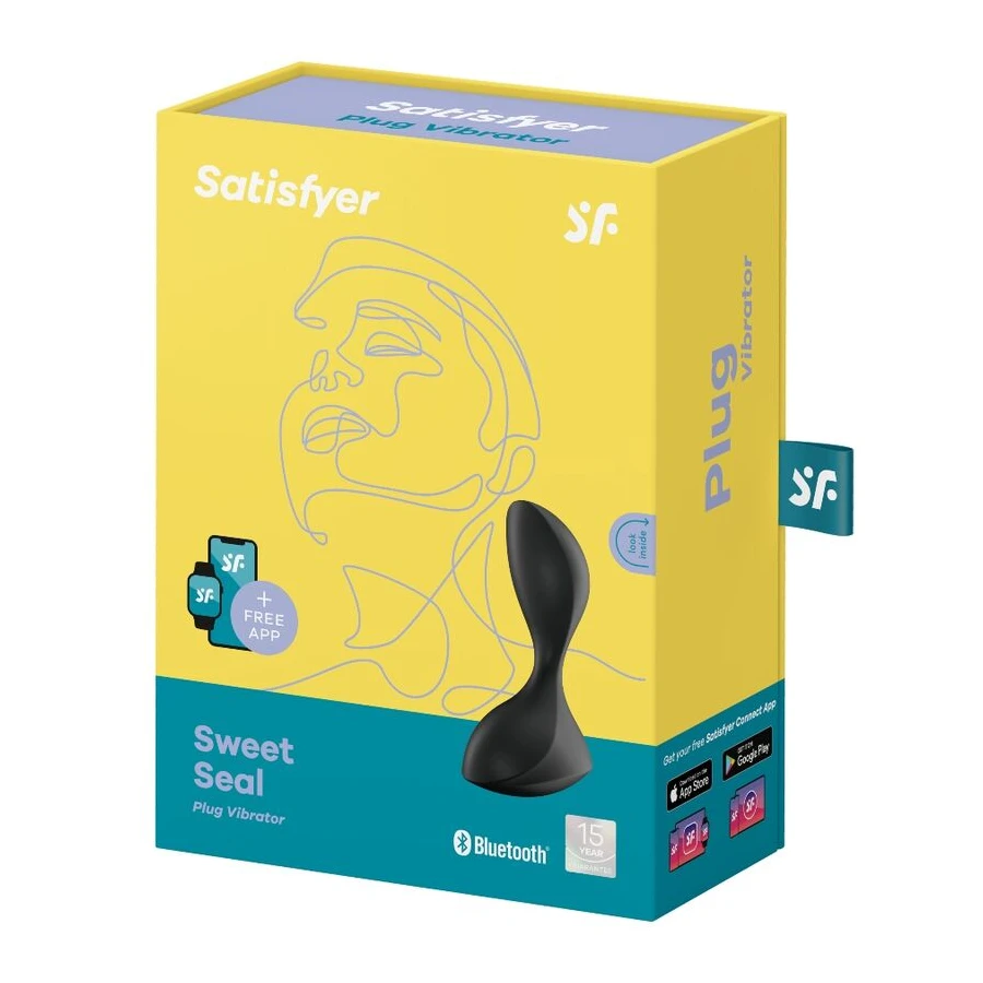 SATISFYER SWEET SEAL VIBRATING PLUG APP - BLACK
