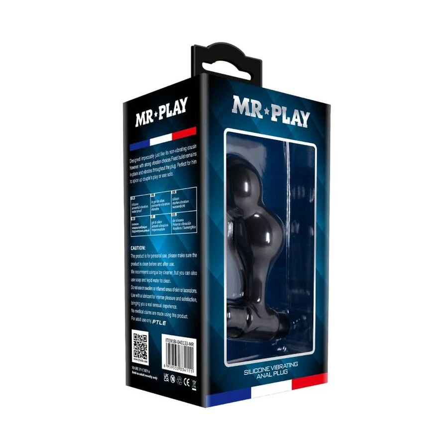 MR PLAY - SILICONE VIBRATING ANAL PLUG BLACK