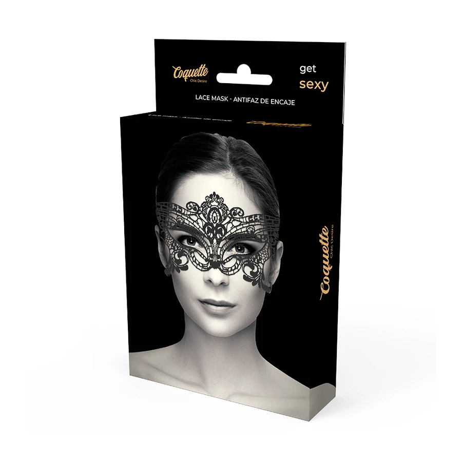 COQUETTE CHIC DESIRE - WIDE BLACK LACE MASK