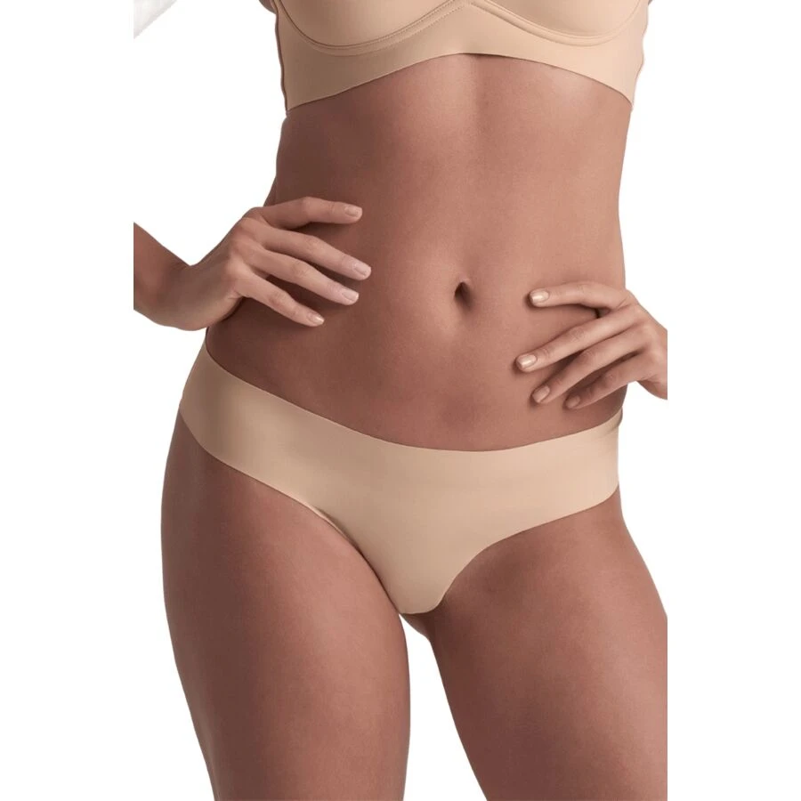 BYE-BRA - INVISIBLE THONG 2 PACK BEIGE  BLACK SIZE