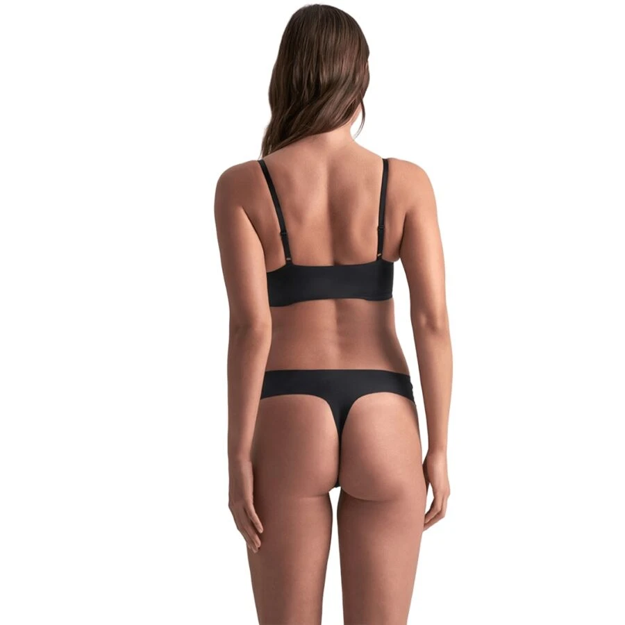 BYE-BRA - INVISIBLE THONG 2 PACK BEIGE  BLACK SIZE