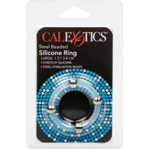 CALIFORNIA EXOTICS - ANELLO IN SILICONE CON PERLINE IN ACCIAIO L