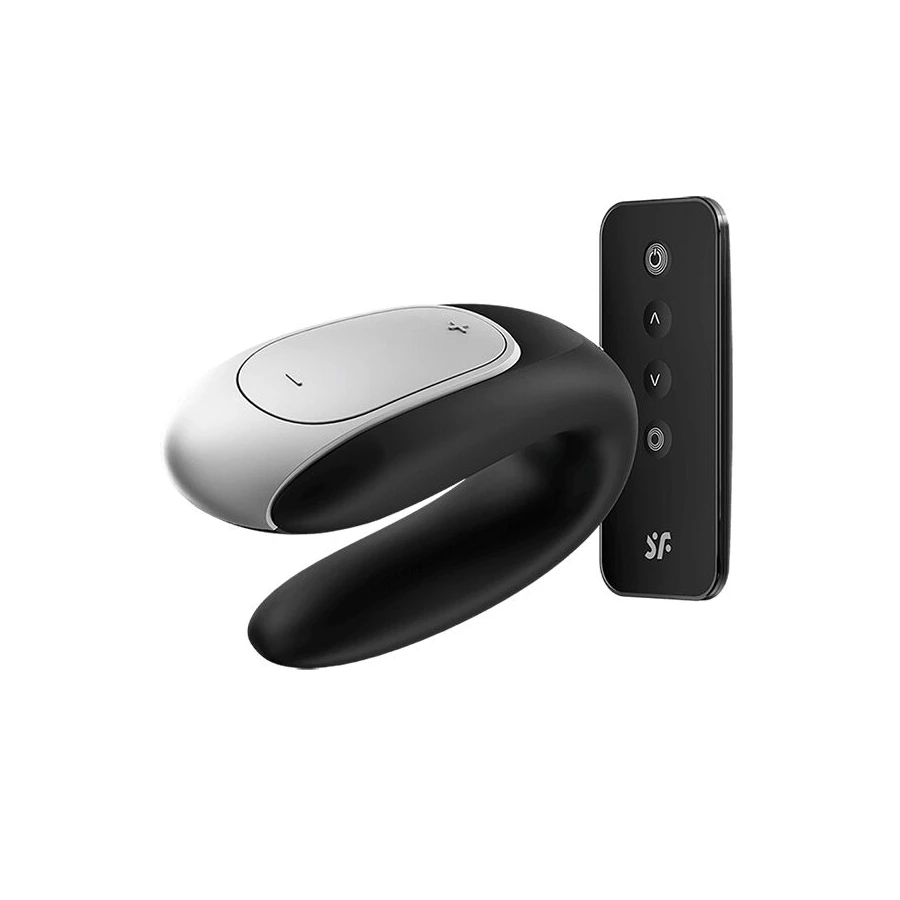 SATISFYER DOUBLE FUN PARTNER VIBRATOR - BLACK