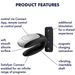 SATISFYER DOUBLE FUN PARTNER VIBRATOR - BLACK