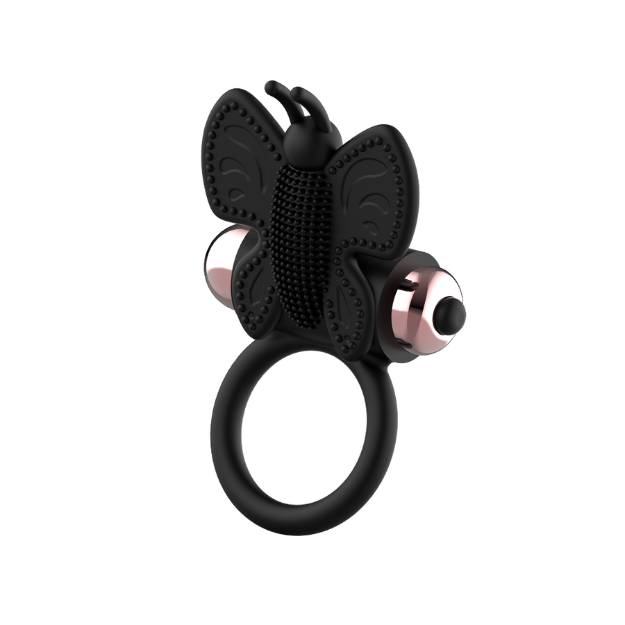 COQUETTE CHIC DESIRE - COCK RING BUTTERFLY WITH VIBRATOR BLACK/ GOLD