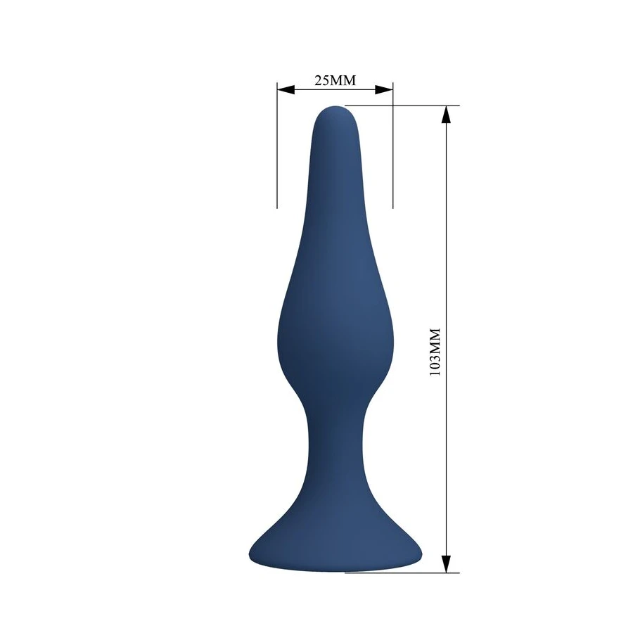 MR PLAY - BLUE SILICONE SLIM ANAL PLUG SIZE S
