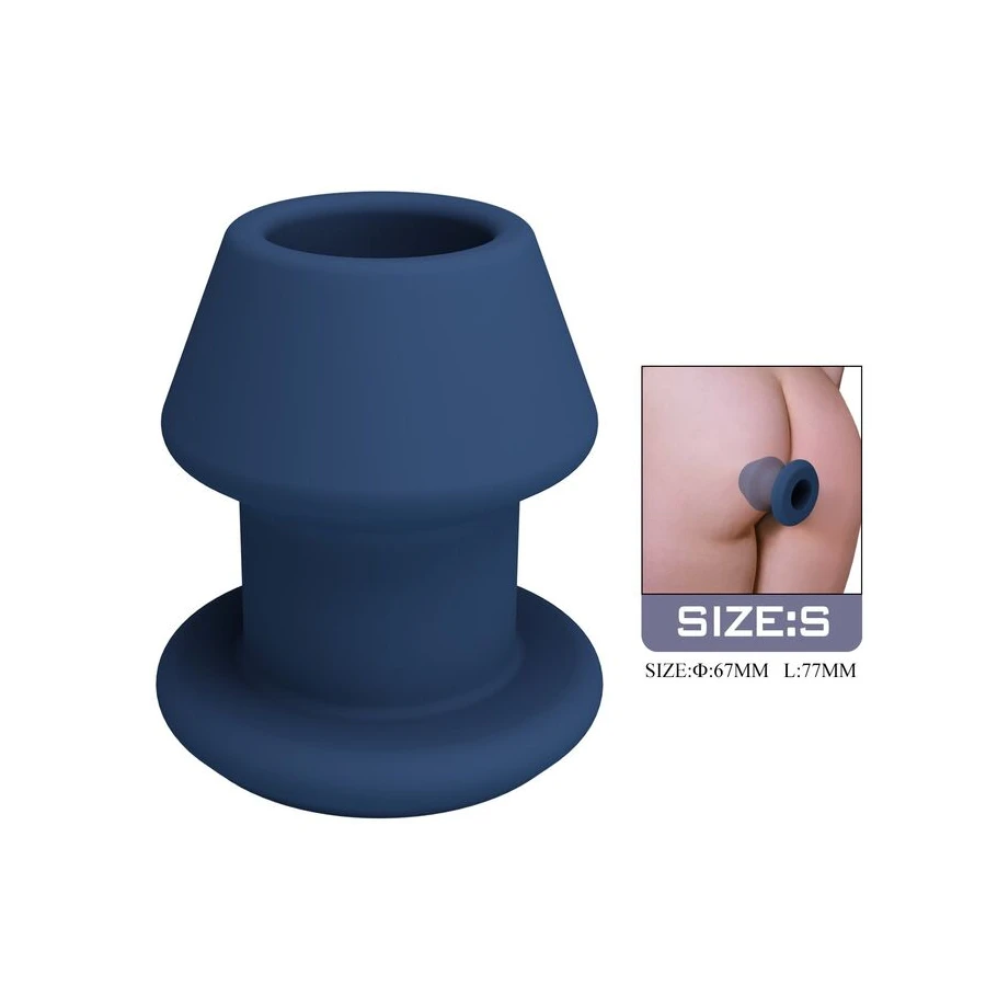 MR PLAY - JACK BLUE SILICONE HOLLOW ANAL PLUG SIZE S