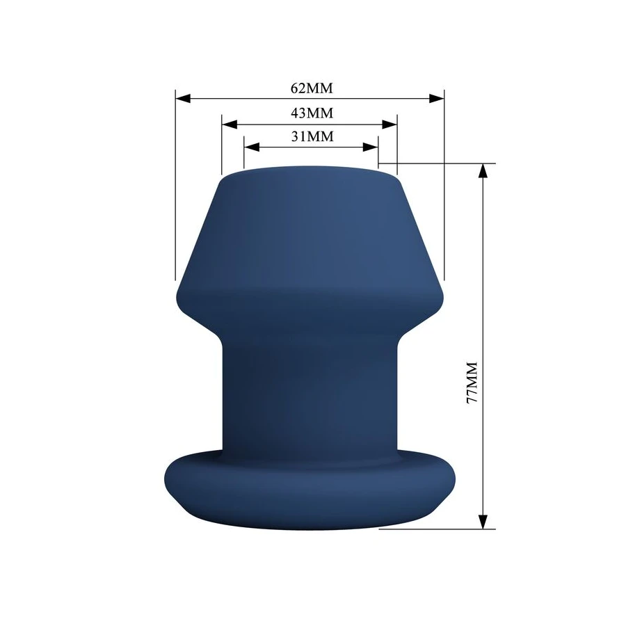 MR PLAY - JACK BLUE SILICONE HOLLOW ANAL PLUG SIZE S