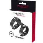 DARKNESS - КОЛЬЦО ДЛЯ ПЕНИСА И ЯИЧЕК ИЗ КОЖИ С РЕГУЛИРОВКОЙ