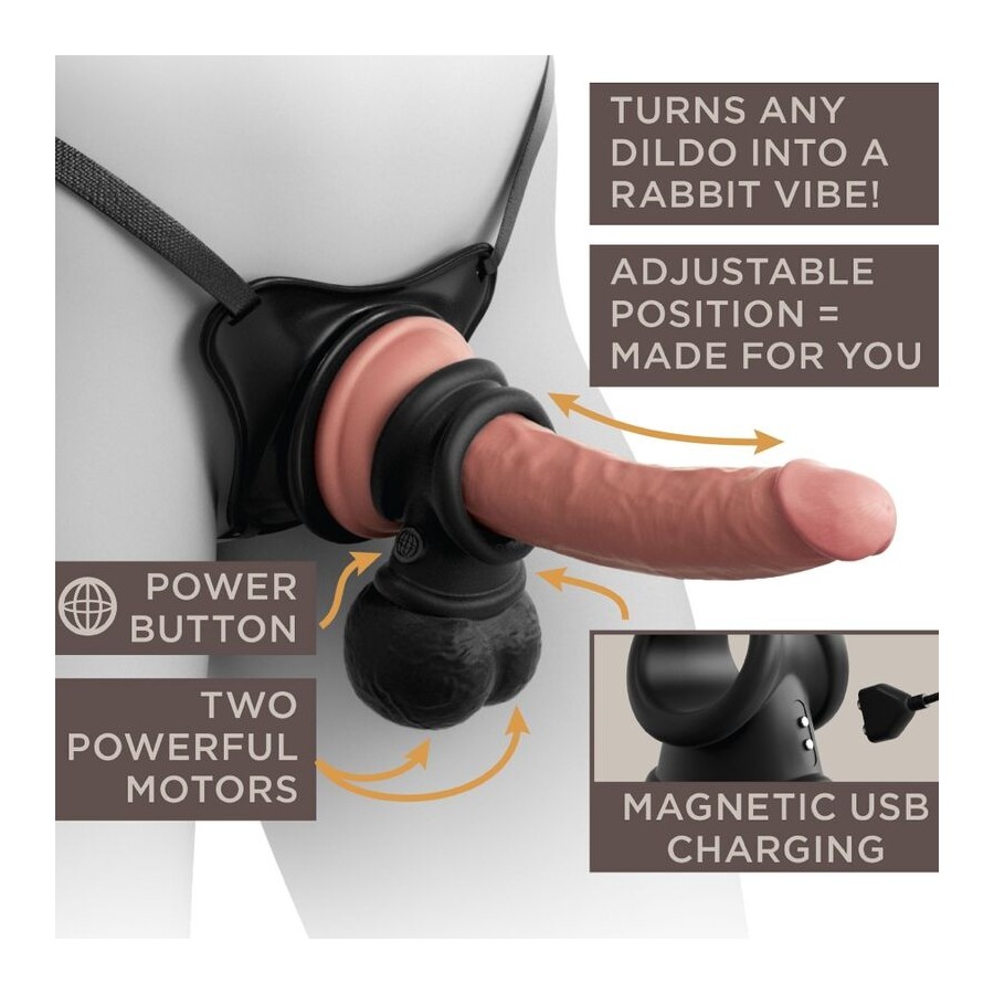 KING COCK ELITE - RING WITH TESTICLE VIBRATING SILICONE