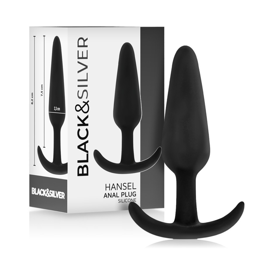 BLACKSILVER - HANSEL SILICONE ANAL PLUG WITH SMALL HANDLE
