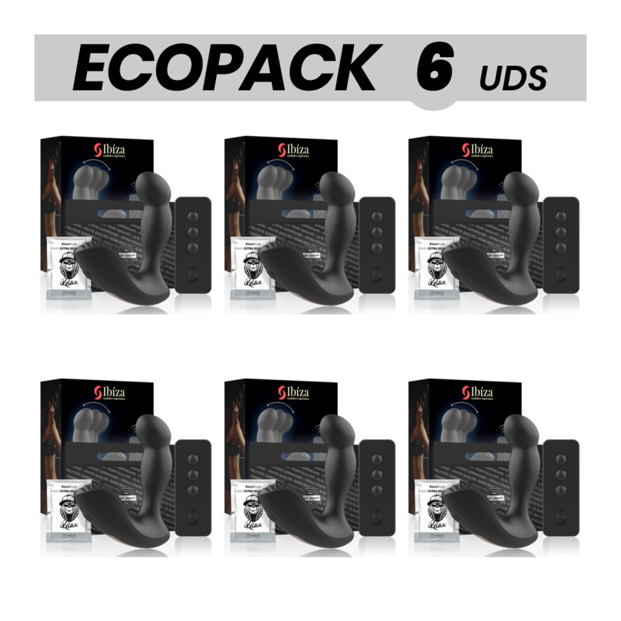 ECOPACK 6 UNITS - IBIZA ANAL MASSAGER REMOTE CONTROL 11 x 4 CM