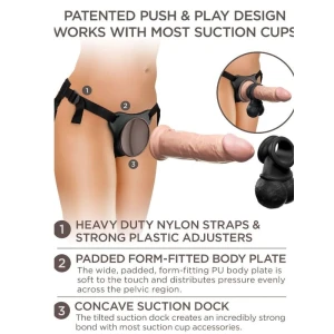 KING COCK - ELITE KIT HARNAIS RÉGLABLE DELUXE ANNEAU AVEC TESTICULES  GODE 20.3 CM