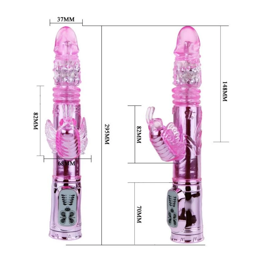 RECHARGEABLE VIBRATOR MULTIFUNCTION WITH CLIT STIMULATING THROBBING BUTTERFLY