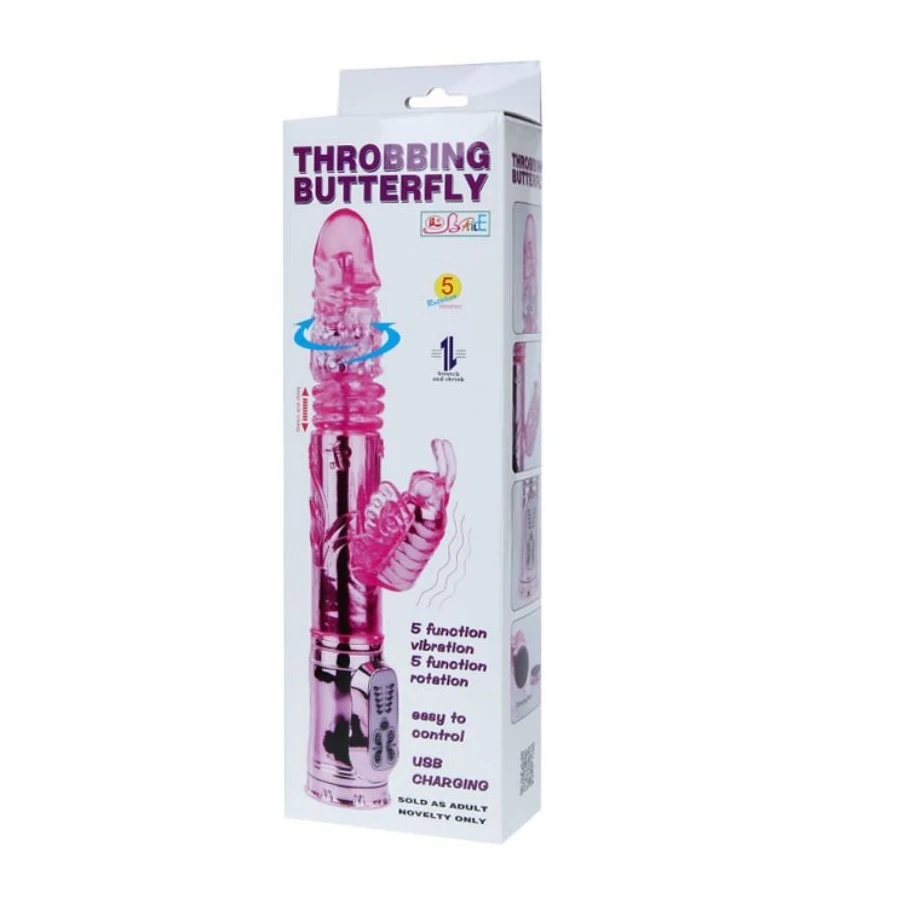 RECHARGEABLE VIBRATOR MULTIFUNCTION WITH CLIT STIMULATING THROBBING BUTTERFLY