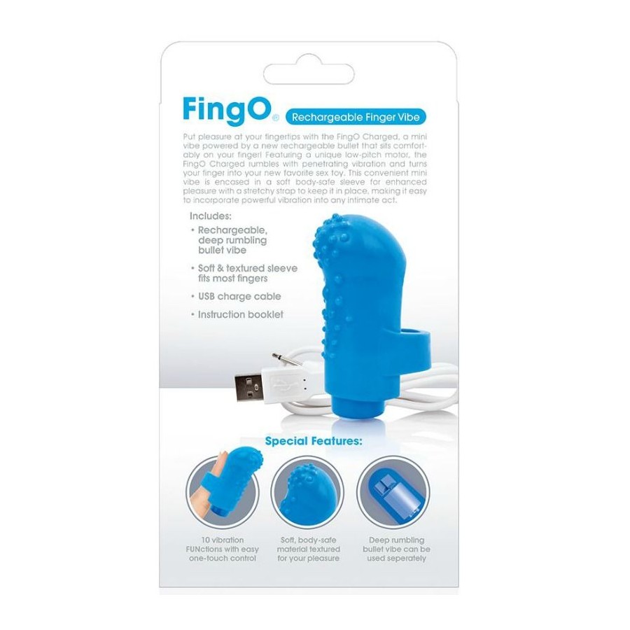 SCREAMING O RECHARGEABLE FINGER VIBE FING O BLUE