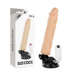 BASECOCK - VIBRADOR REALÍSTICO CONTROLE REMOTO PRETO 21 CM -O- 4 CM