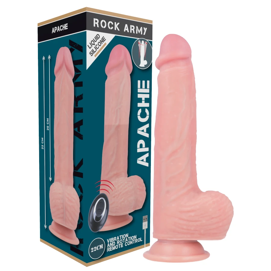 ROCKARMY - VIBRATORE IN SILICONE LIQUIDO TELECOMANDO PREMIUM APACHE 20,5 CM