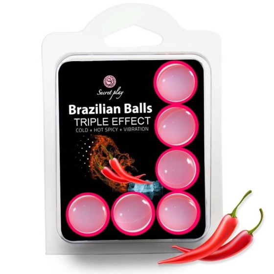 SECRETPLAY - SET 6 BRASILIAN BALLS TRIPLE EFFECT