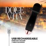 DOLCE VITA - ВИБРАТОР НА ПОДЗАРЯДКУ THREE BLACK 7 СКОРОСТЕЙ