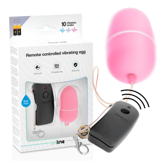 ONLINE- VIBRATING EGG WITH PINK REMOTE CONTROL
