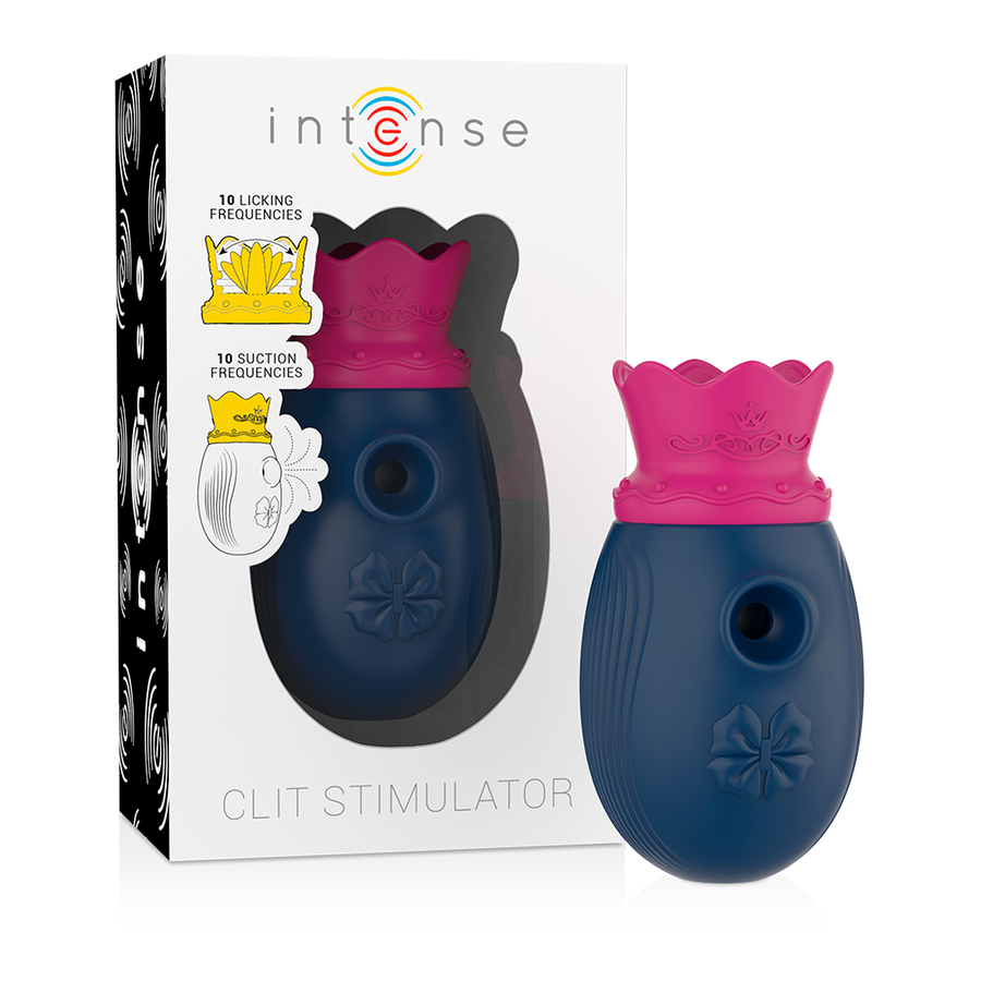 INTENSE - CLIT STIMULATOR 10 LICKING AND SUCTION FREQUENCIES - BLUE