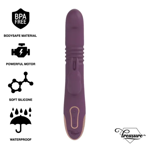 TREASURE - BASTIAN RABBIT UP  DOWN, ROTATOR  VIBRATOR COMPATIBLE WITH WATCHME WIRELESS TECHNOLOGY