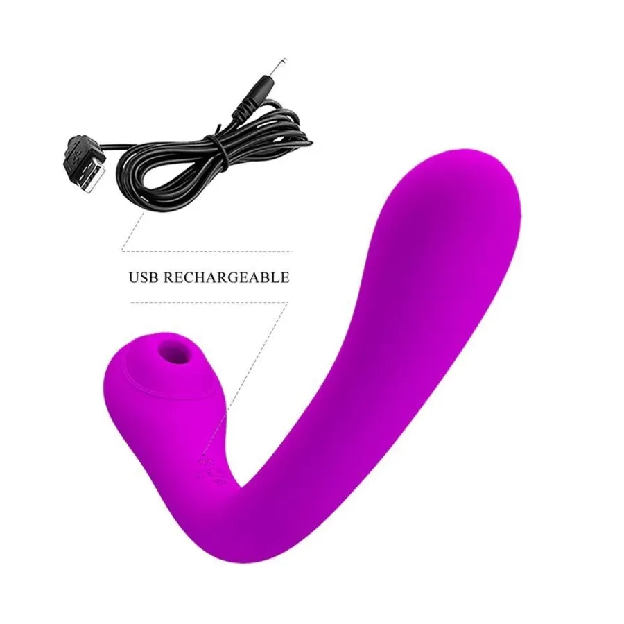 PRETTY LOVE - VIBRATORE ALEX E VENTOSA CLITORIDE LILLA