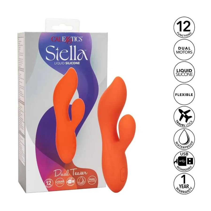 CALIFORNIA EXOTICS - STELLA DUAL TEASER POMARANCZOWY