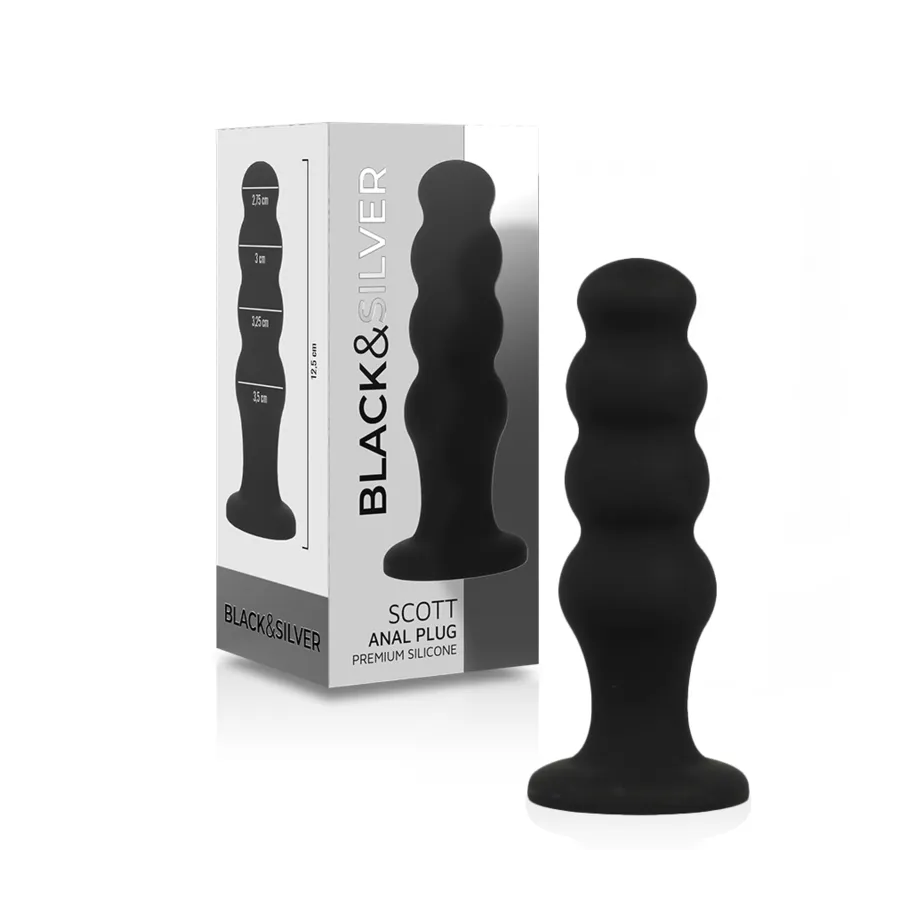 BLACKSILVER - SCOTT PREMIUM SILICONE ANAL PLUG BLACK