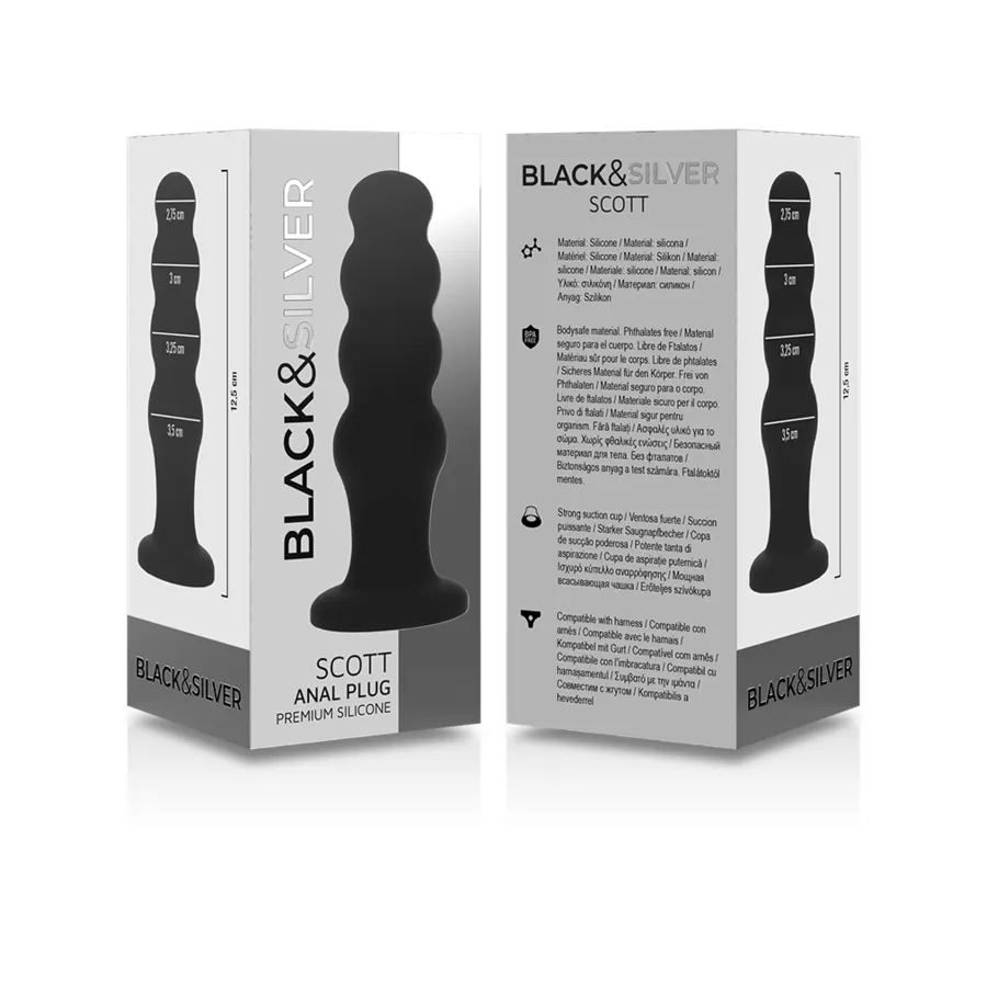 BLACKSILVER - SCOTT PREMIUM SILICONE ANAL PLUG BLACK