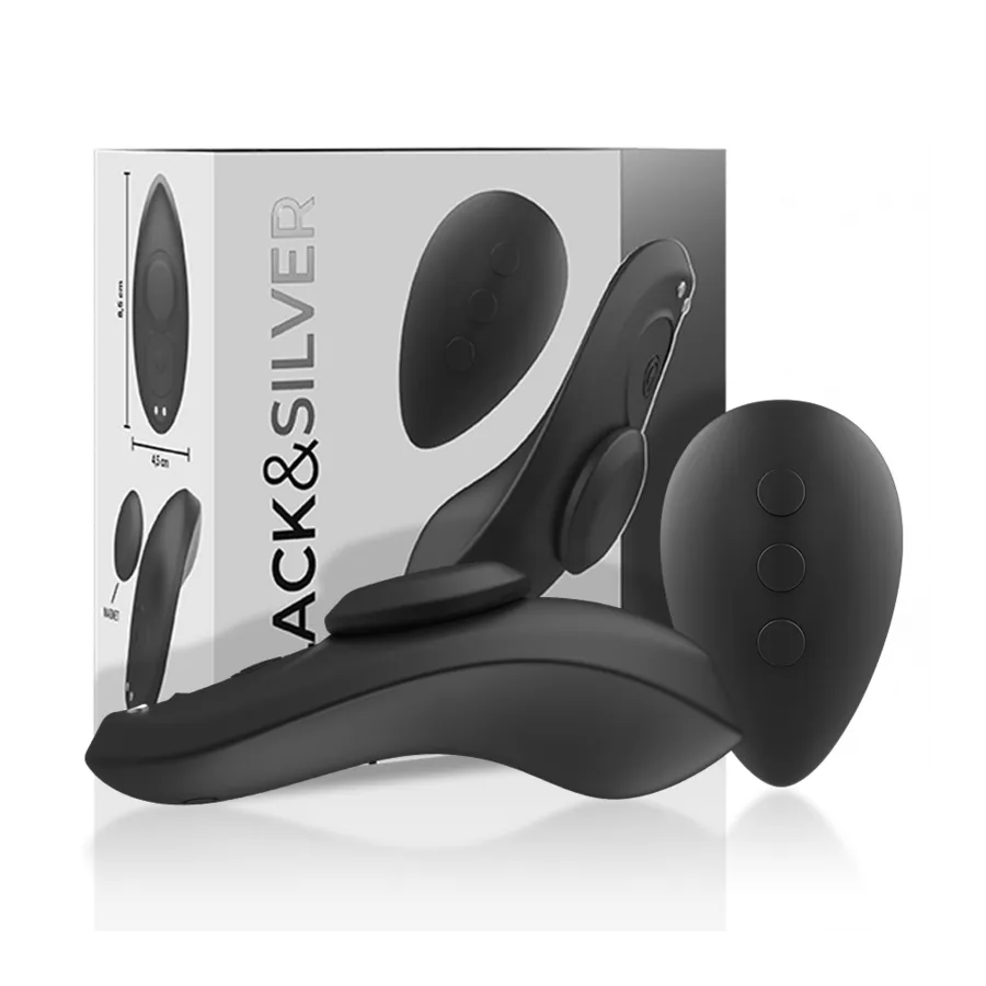 BLACKSILVER - PANTALONE VIBRATORE IN SILICONE RICARICABILE PRESTON NERO
