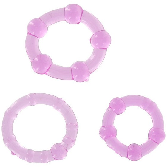SEVEN CREATIONS - SET OF THREE LILAC PENIS RINGS