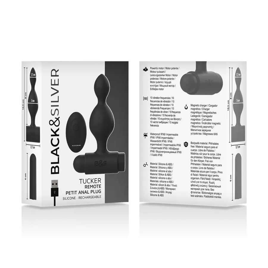 BLACKSILVER - TELECOMANDO TELECOMANDO CON PLUG ANALE IN SILICONE PICCOLO TUCKER