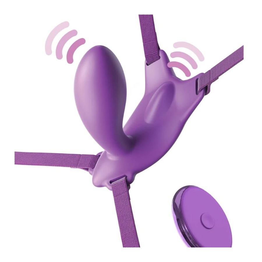FANTASY FOR HER - BUTTERFLY HARNESS G-SPOT WITH VIBRATOR, RECHARGEABLE  REMOTE CONTROL VIOLET