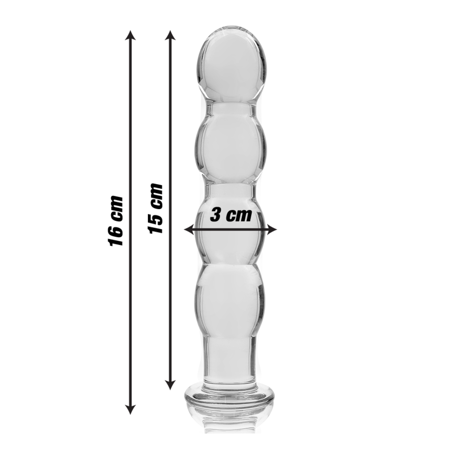 NEBULA SERIES BY IBIZA - MODEL 10 DILDO BOROSILICATE GLASS 16.5 X 3.5 CM