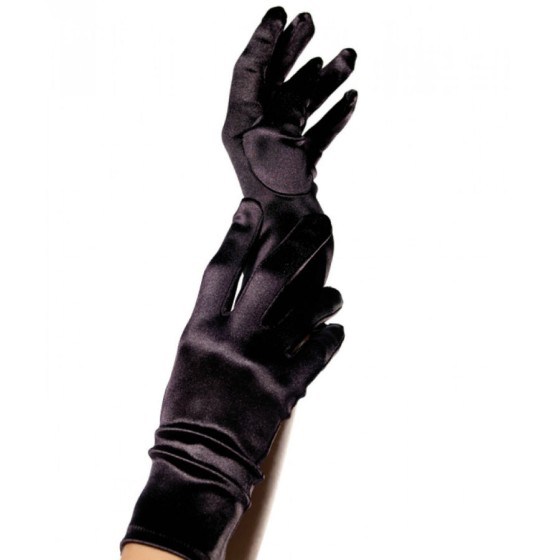 Перчатки из атласа LEG AVENUE черного цвета
