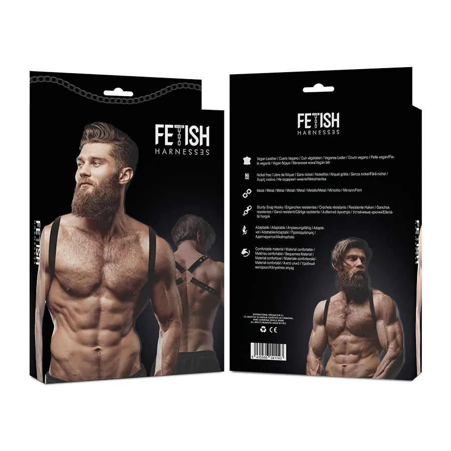 FETISH SUBMISSIVE ATTITUDE - IMBRAGATURA POSTERIORE IN ECOPELLE DA UOMO