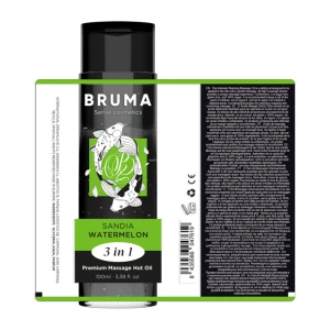 BRUMA - OLIO DA MASSAGGIO PREMIUM EFFETTO CALORE SAPORE ANGURIA 3 IN 1 - 100 ML