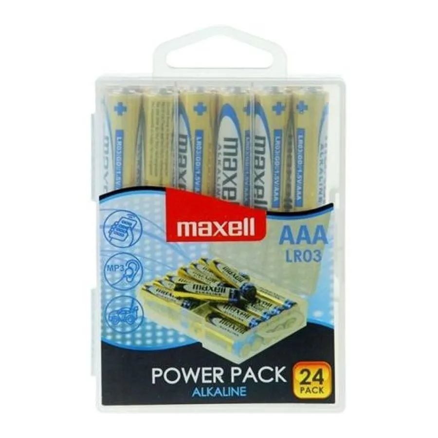 MAXELL - PILES ALCALINES AAA LR03 PACK * 24 PILES