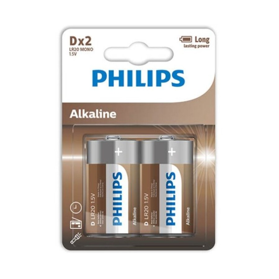PHILIPS - ALKALINE BATTERY D LR20 BLISTER*2