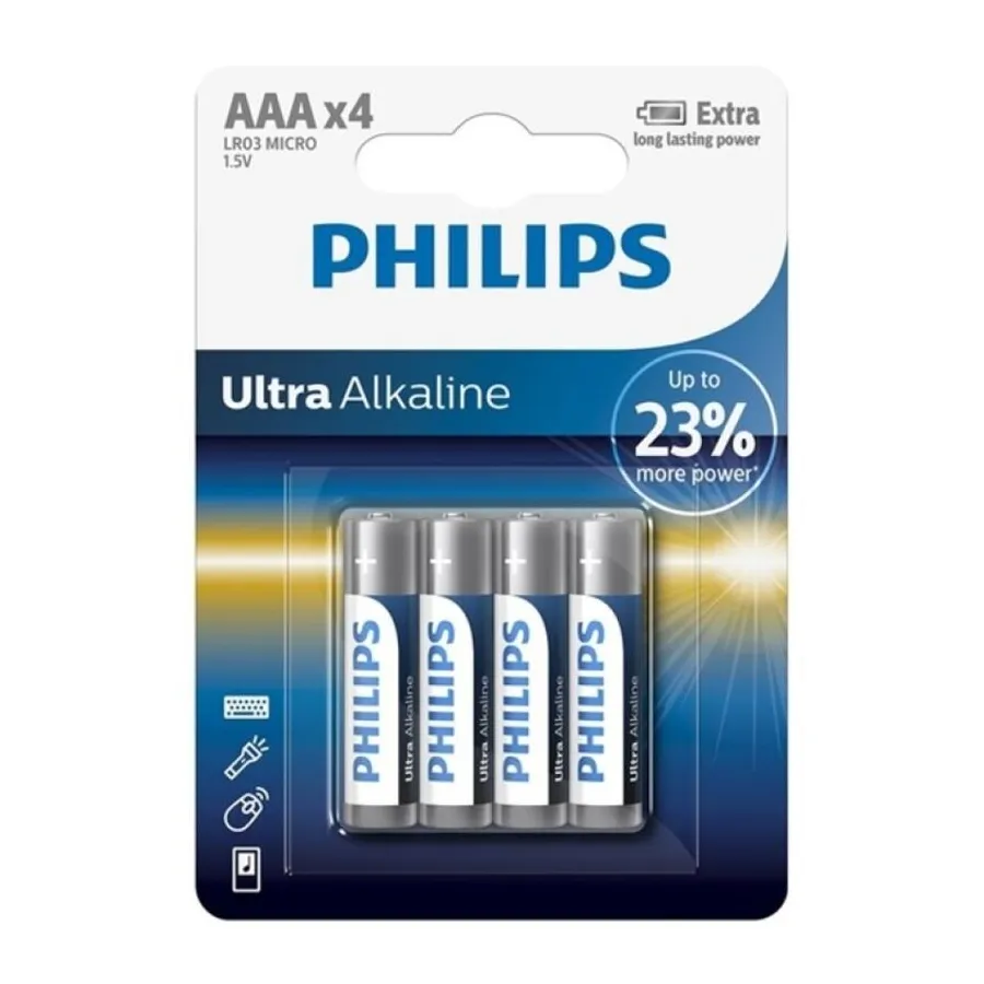 PHILIPS ULTRA AKALINE AKU AAA LR03 4 ÜKS