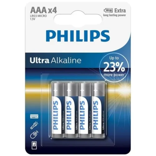 PHILIPS ULTRA AKALINE AKU AAA LR03 4 ÜKS