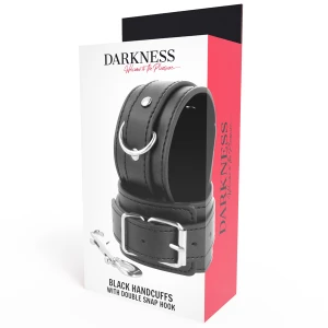 DARKNESS - ЧЕРНЫЕ РЕГУЛИРУЕМЫЕ НАРУЧНИКИ С ДВОЙНОЙ УКРЕПЛЕНИЕМ ЛЕНТЫ