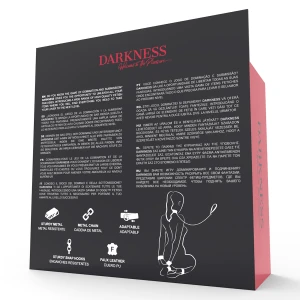 DARKNESS - MENOTTES ET COLLIER EN CUIR NOIR